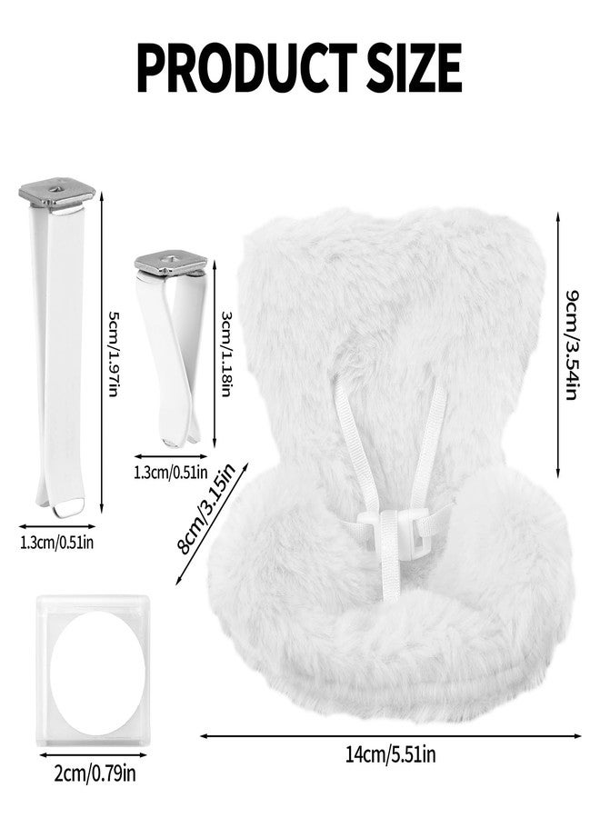 lasuroa Doll Car Seat, Doll Mini Carseat Chairs with Clip & Seat Belt Soft Decorative Cushion Cute Car Vent Ornament & Collectible Accessories for Blind Box Toy Fans (White) - Image 2